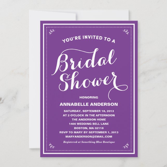 Vintage Bridal Shower Invitation (Front)