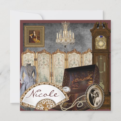 Vintage Bridal Shower Invitation Personalized