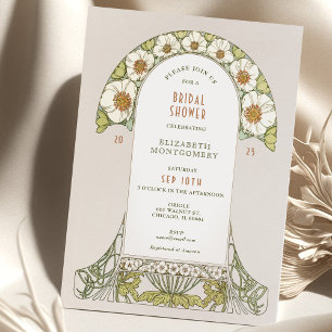 Vintage Bridal Shower Invitations Art Nouveau Deco