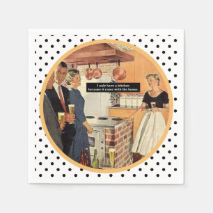 Vintage Bridal Shower Kitchen Cocktails Funny Napkins