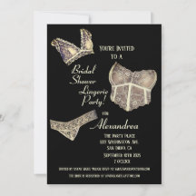 Vintage Bridal Shower Lingerie Party Invitation