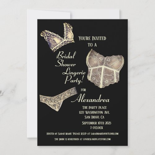 Vintage Bridal Shower Lingerie Party  Invitation