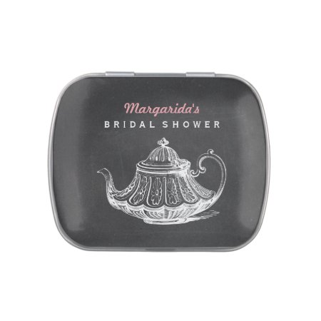 Vintage Bridal Shower Tea Party Favors Chalkboard Jelly Belly Tin