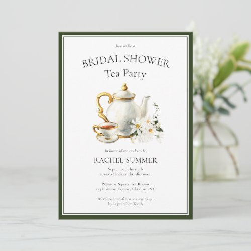 Vintage Bridal Shower Tea Party  Invitation