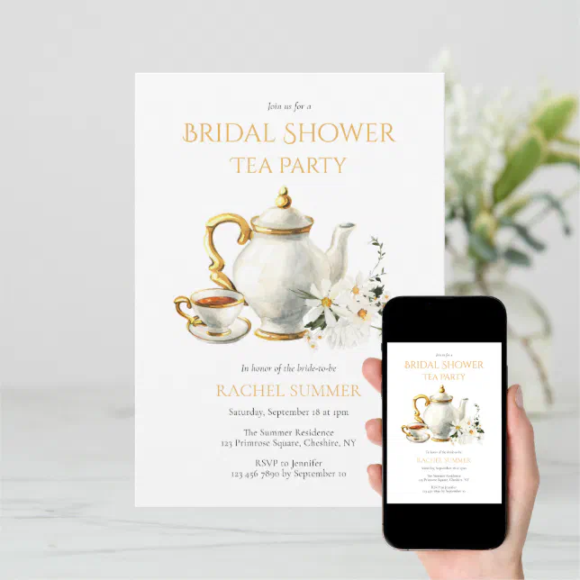 Vintage Bridal Shower Tea Party Invitation Zazzle