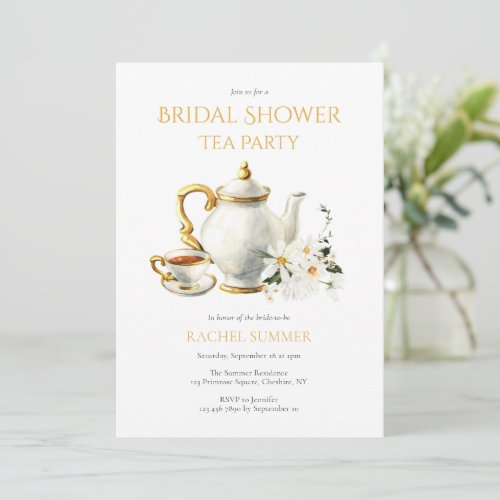Vintage Bridal Shower Tea Party  Invitation