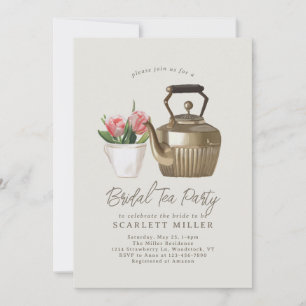 Vintage Bridal Shower Tea Party Invitation
