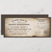 vintage bridal shower ticket typography design invitation (Front/Back)