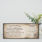 vintage bridal shower ticket typography design invitation (Standing Front)