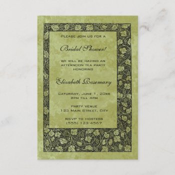 Vintage Bridal Shower  Victorian Grape Vine Leaves Invitation by InvitationCafe at Zazzle
