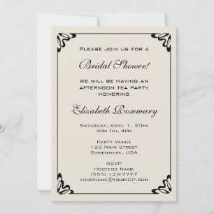 Vintage Bridal Shower Vintage Yellow Flower Floral Invitation