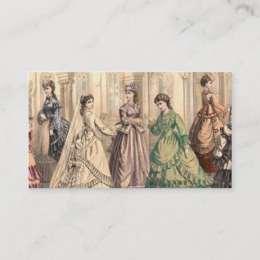 Customizable Vintage Bride and Attendants Business Cards