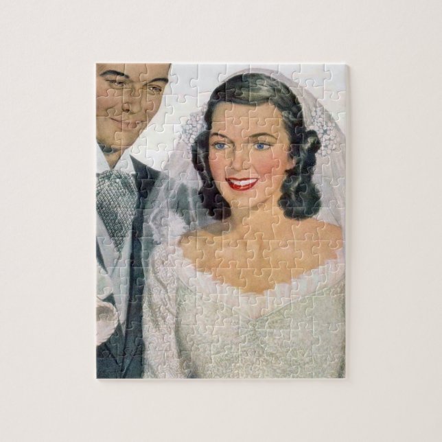 Vintage Bride and Groom Jigsaw Puzzle (Vertical)