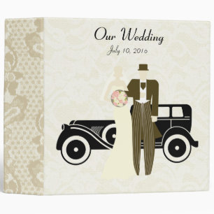 Vintage Bride and Groom Wedding Binder