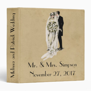 Vintage Bride And Groom Wedding Photo Album Binder