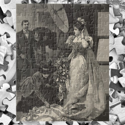 Vintage Bride Bridal Portrait with Photographer Jigsaw Puzzle