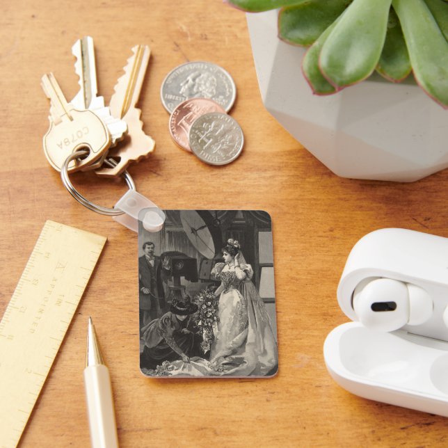 Vintage Bride, Bridal Portrait with Photographer Keychain (Desk)