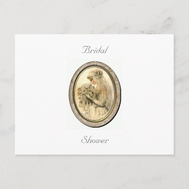 Vintage Bride Bridal Shower Postcard (Front)