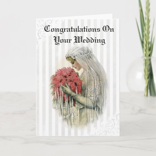 Vintage Bride Congratulations on Your Wedding Card