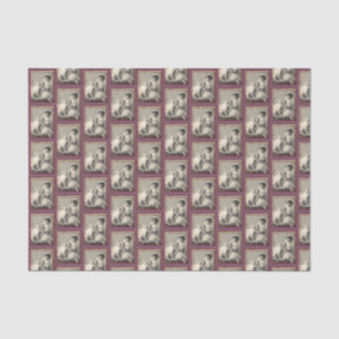 Vintage Bride Dog Bridal Shower Wedding Purple Tissue Paper