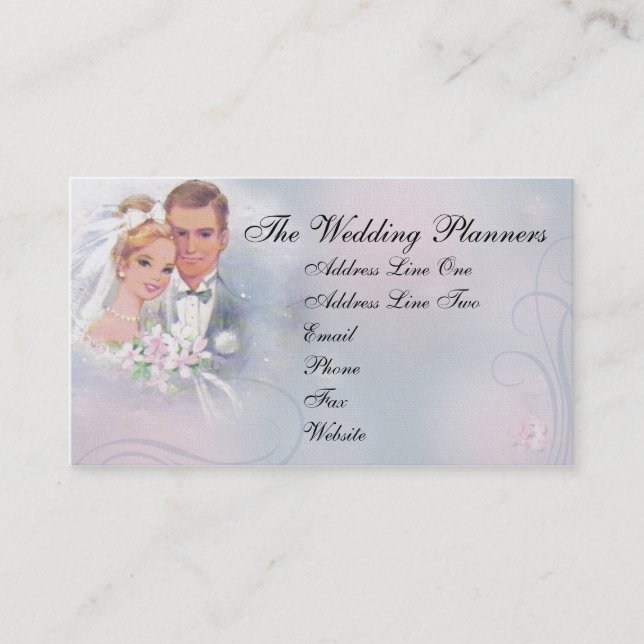 Vintage Bride & Groom Business Card (Front)