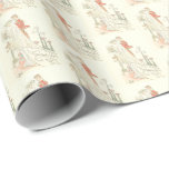 Vintage Bride & Groom Wedding Design Wrapping Paper<br><div class="desc">KMCS Designs creates original timeless art with a mix of classic vintage and modern designs.</div>