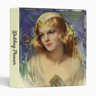 Vintage Bride holding a Bible, Religious Wedding 3 Ring Binder