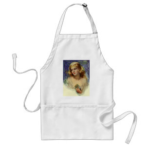 Vintage Bride holding a Bible, Religious Wedding Adult Apron
