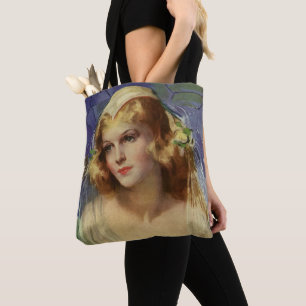 Vintage Bride holding a Bible, Religious Wedding Tote Bag