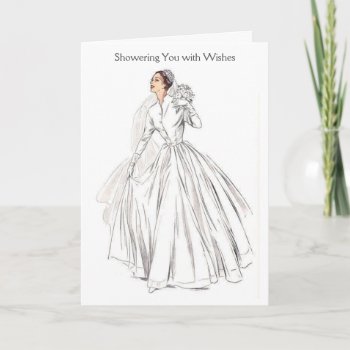 Vintage Bride - Showering You With Wishes  Card by AsTimeGoesBy at Zazzle
