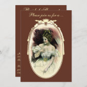 Vintage Bride, Victorian Bridal Shower Party Invitation (Front/Back)