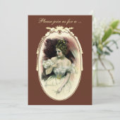 Vintage Bride, Victorian Bridal Shower Party Invitation (Standing Front)