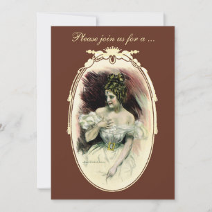 Vintage Bride, Victorian Bridal Shower Party Invitation