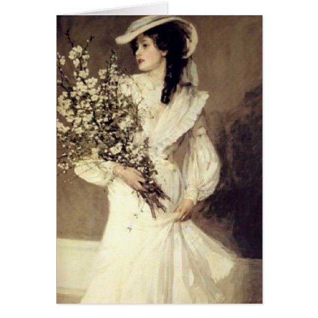 Vintage Bride Wedding Card (Front)