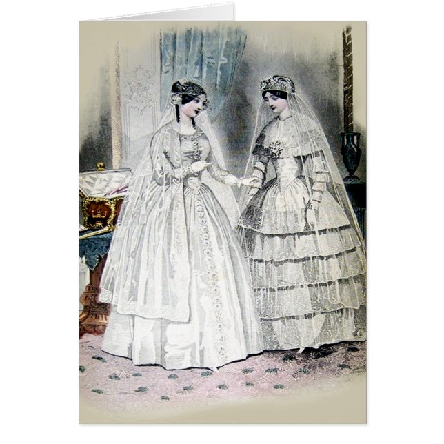 Vintage Bride Wedding Dress Cards (Front)