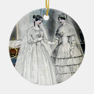 Vintage Bride Wedding Dress Ceramic Ornament
