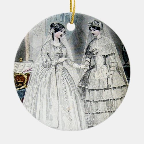 Vintage Bride Wedding Dress Ceramic Ornament
