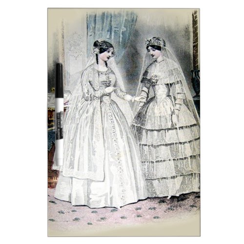 Vintage Bride Wedding Dress Dry_Erase Board