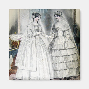Vintage Bride Wedding Dress Magnet