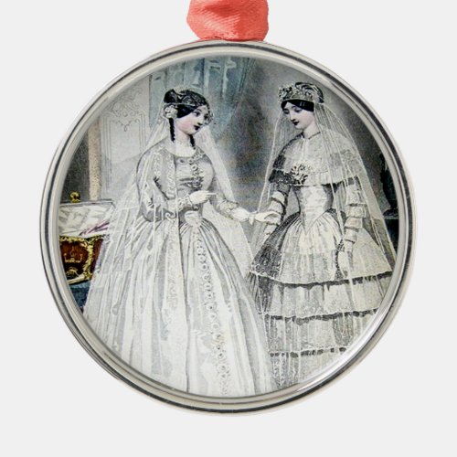 Vintage Bride Wedding Dress Metal Ornament