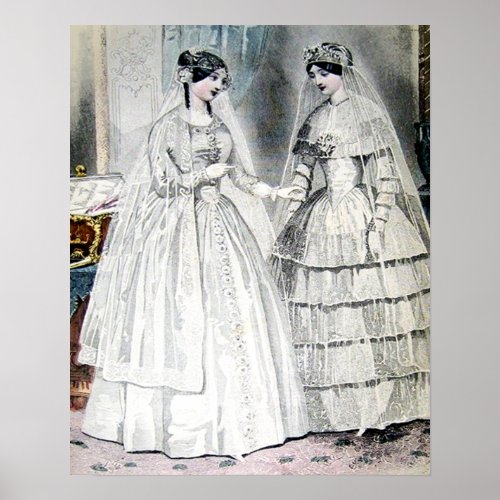Vintage Bride Wedding Dress Poster