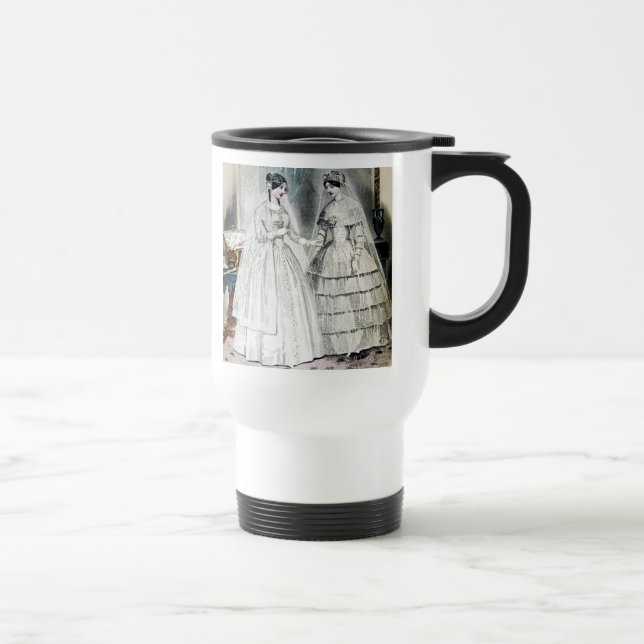 Vintage Bride Wedding Dress Travel Mug (Right)