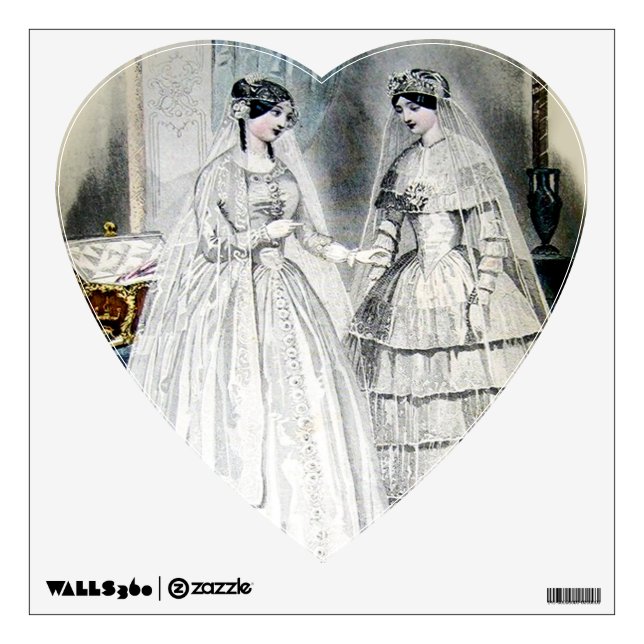 Vintage Bride Wedding Dress Wall Decal (Front)