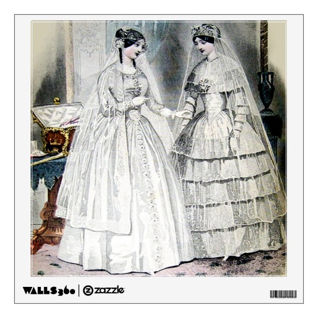 Vintage Bride Wedding Dress Wall Sticker (Front)