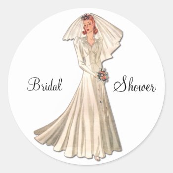 Vintage Bride Wedding Shower Envelope Seal by Hannahscloset at Zazzle