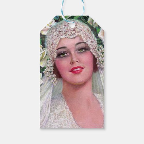 Vintage Bride with Roses Gift Tags