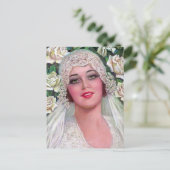 Vintage Bride with Roses Postcard (Standing Front)