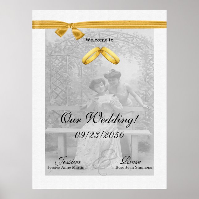 Vintage Brides Welcome to Our Wedding Poster (Front)