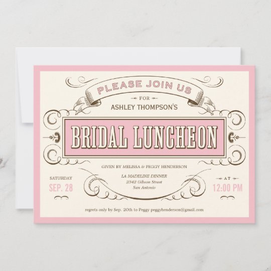 Vintage Bridesmaid Luncheon Invitations | Zazzle.com