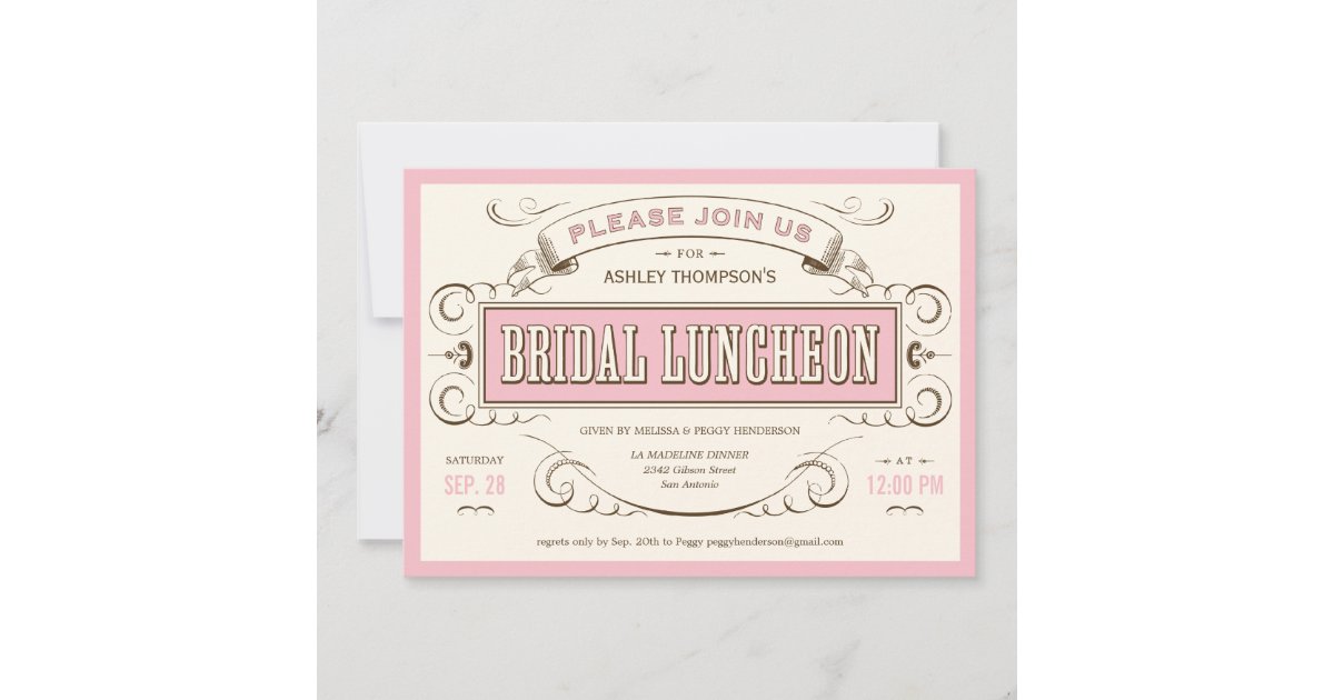 Vintage Bridesmaid Luncheon Invitations Zazzle